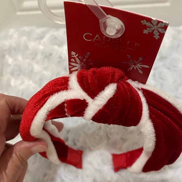 🎄🎄Capelli Ladies Christmas/Holiday Red & White Knotted Headband - Picture 9 of 9